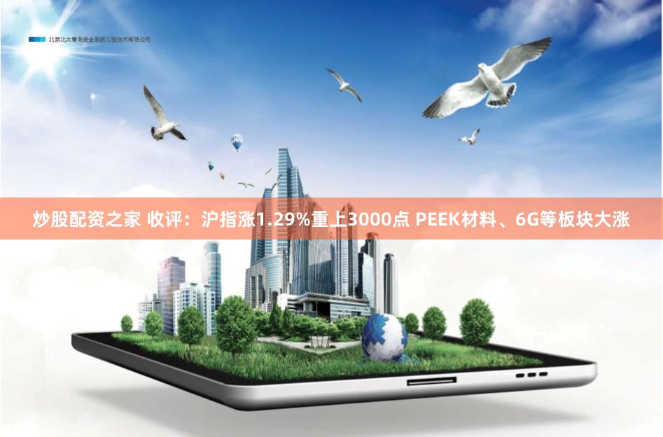 炒股配资之家 收评:沪指涨1.29%重上3000点 PEEK材料、6G等板块大涨