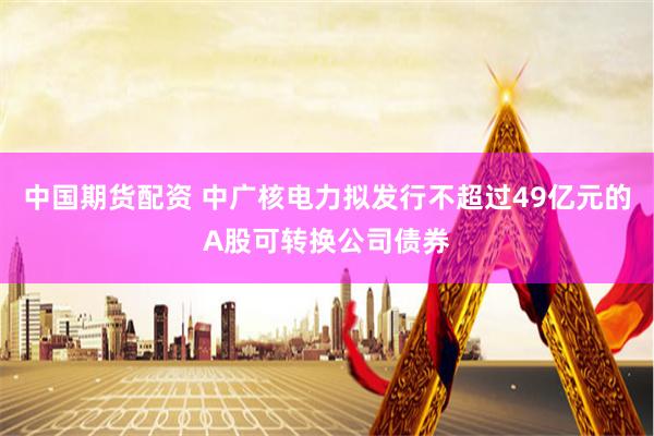 中国期货配资 中广核电力拟发行不超过49亿元的A股可转换公司债券